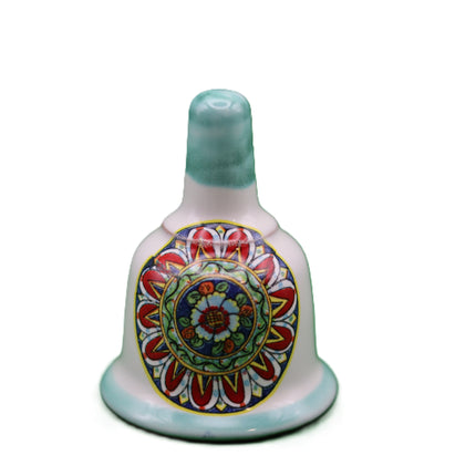 campanella decorativa  in ceramica  dipinta a mano con limoni o maioliche