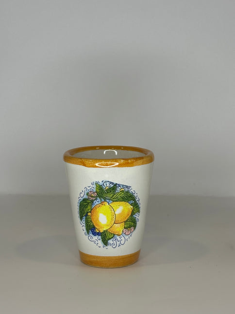 Bicchierini Limoncello in Ceramica Artigianale - Decoro Limoni