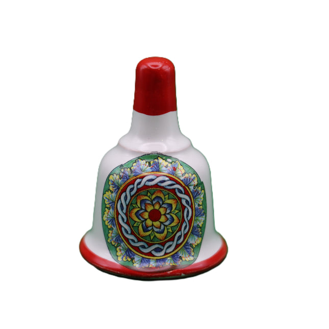 campanella decorativa  in ceramica  dipinta a mano con limoni o maioliche