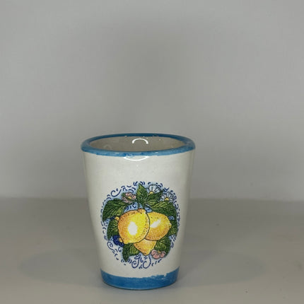 Bicchierini Limoncello in Ceramica Artigianale - Decoro Limoni