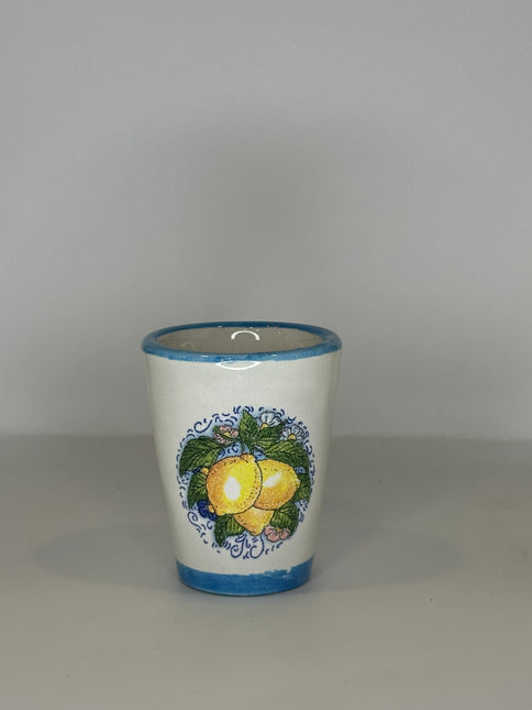 Bicchierini Limoncello in Ceramica Artigianale - Decoro Limoni