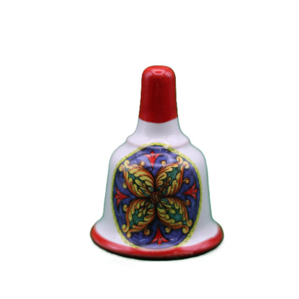 campanella decorativa  in ceramica  dipinta a mano con limoni o maioliche