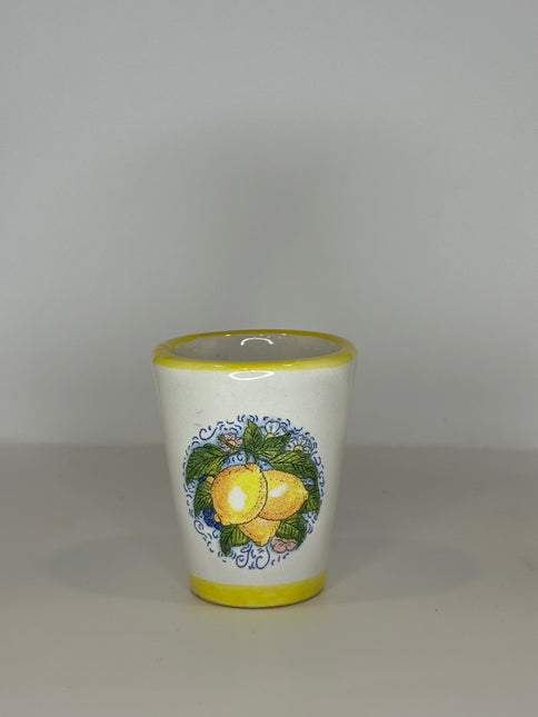 Bicchierini Limoncello in Ceramica Artigianale - Decoro Limoni