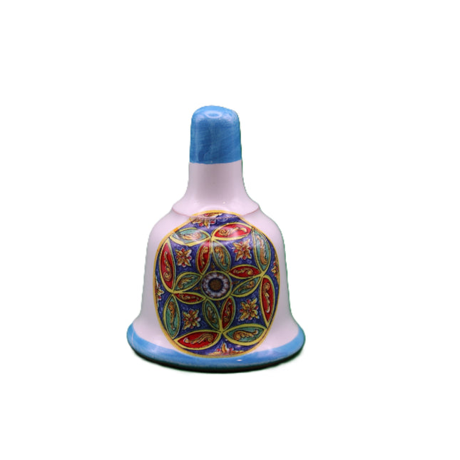 campanella decorativa  in ceramica  dipinta a mano con limoni o maioliche