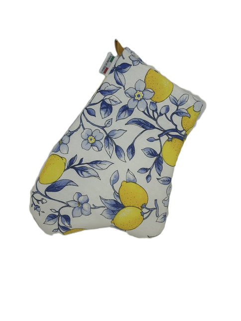 Set Cucina Completo "Limoni di Sicilia" - 6 Pezzi in Puro Cotone Made in Italy - Giallo o Blu - Coordinato Tavola e Cucina Artigianale