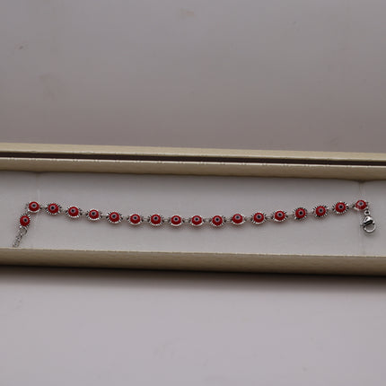 Bracciale Occhio di Allah Portafortuna - Amuleto Nazar contro il Malocchio - Catena in Acciaio Inox Oro o Argento - Regalo Scaramantico Donna e Ragazza