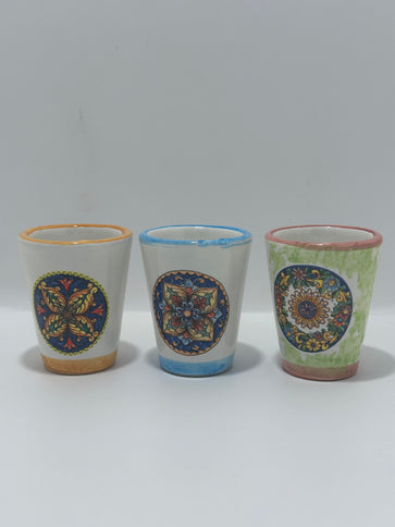 Bicchierini Limoncello in Ceramica Artigianale - Decoro Maioliche