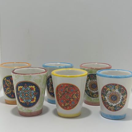 Bicchierini Limoncello in Ceramica Artigianale - Decoro Maioliche