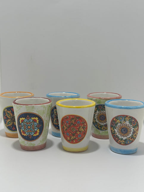 Bicchierini Limoncello in Ceramica Artigianale - Decoro Maioliche