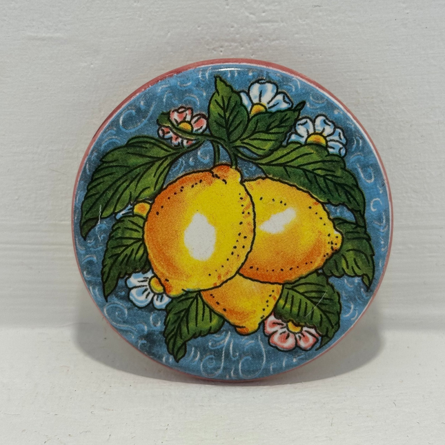 Magneti in Ceramica Dipinta a Mano - Limoni (Ø 6cm)