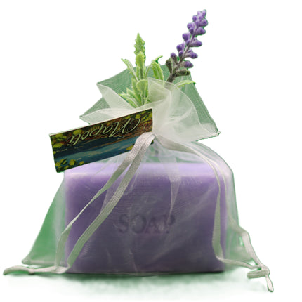 Saponi Profumatori Armadi e Biancheria | Lavanda con Fiori o Limone con Cornetto Portafortuna | Confezione in Velo Artigianale