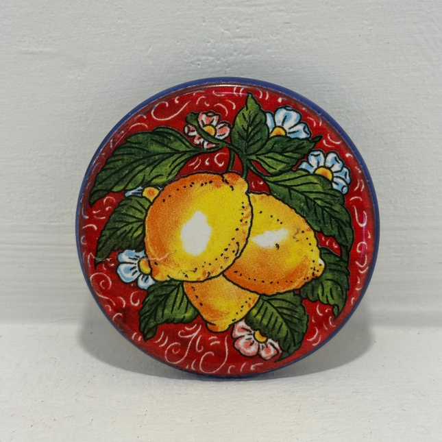 Magneti in Ceramica Dipinta a Mano - Limoni (Ø 6cm)