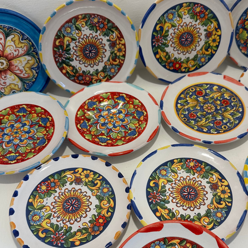 Piattino in Ceramica Artigianale Napoletana - Decoro Maioliche
