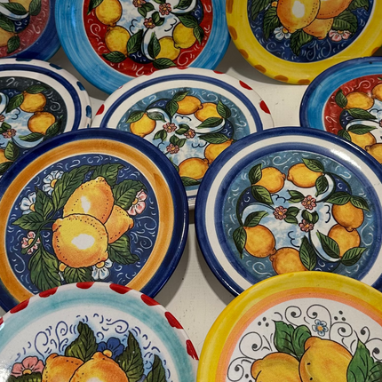 Piattino in Ceramica Artigianale Napoletana - Decoro Limoni