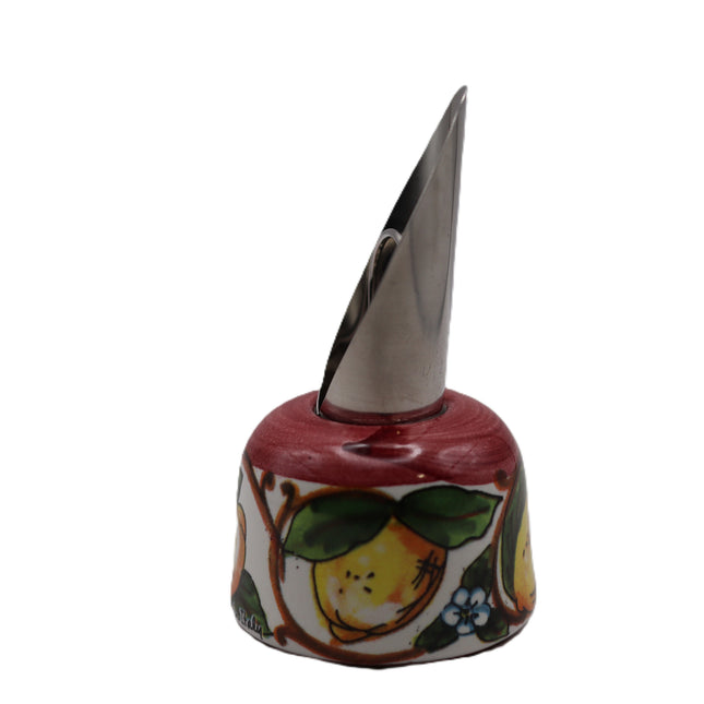 Tappo Versavino in Ceramica Dipinta a Mano - Decoro Maiolica o limoni