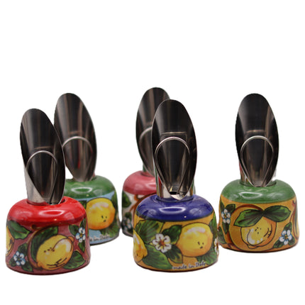 Tappo Versavino in Ceramica Dipinta a Mano - Decoro Maiolica o limoni