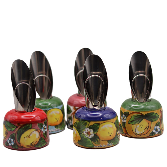 Tappo Versavino in Ceramica Dipinta a Mano - Decoro Maiolica o limoni