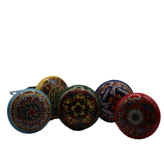Hand-Decorated Ceramic Bottle Stopper - Majolica or Lemon Design.
