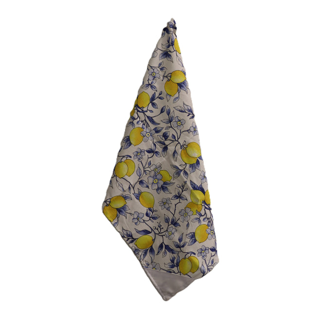 Strofinaccio da Cucina in Cotone con Limoni e Fiori - Canovaccio Mediterraneo in 3 Varianti Colore - Idea Regalo Casa e Cucina - 100% Cotone Made in Italy
