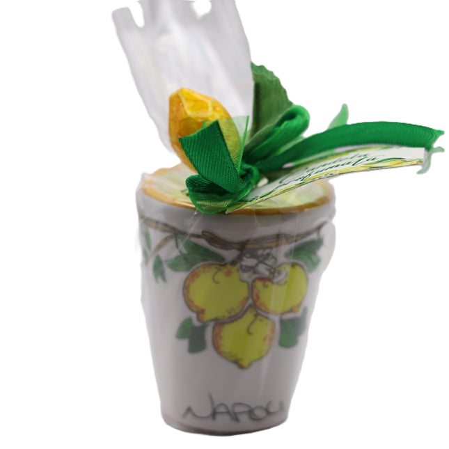 Candela Artigianale in Ceramica Decorata con Limoni - Profumazione Limone di Sorrento-Ideale per un look pulito e professionale.