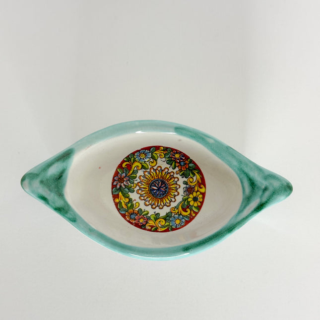 Hand-Painted Ceramic Boat Ashtray