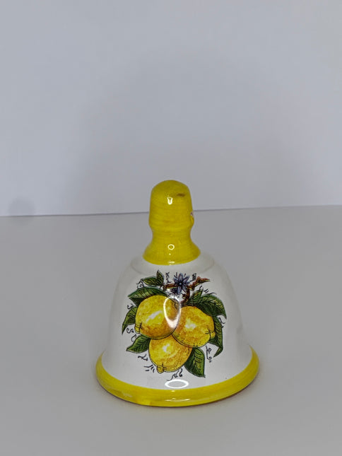 campanella decorativa  in ceramica  dipinta a mano con limoni o maioliche