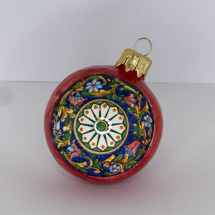 Pallina di Natale/Decorazione in Ceramica Artigianale Napoletana Dipinta a Mano