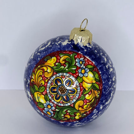Pallina di Natale/Decorazione in Ceramica Artigianale Napoletana Dipinta a Mano