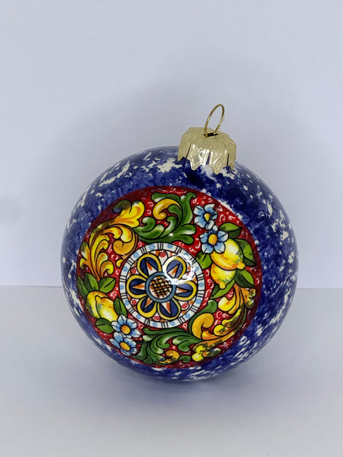 Pallina di Natale/Decorazione in Ceramica Artigianale Napoletana Dipinta a Mano