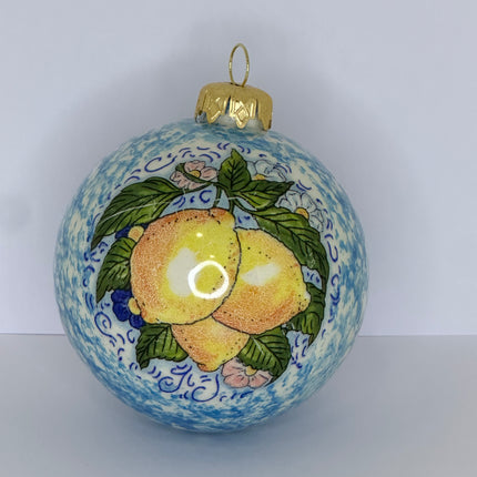 Pallina di Natale/Decorazione in Ceramica Artigianale Napoletana Dipinta a Mano