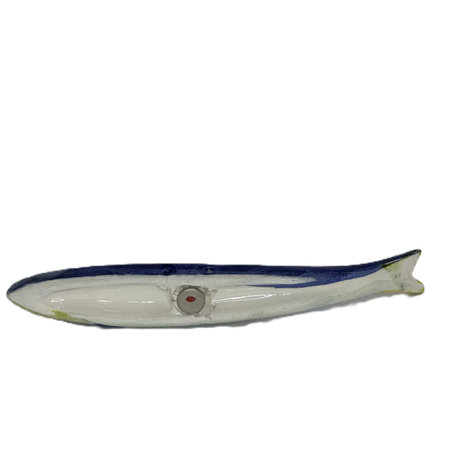 Magnete Sardina in Ceramica Artigianale Dipinta a Mano – Decorazione Tipica Mediterranea