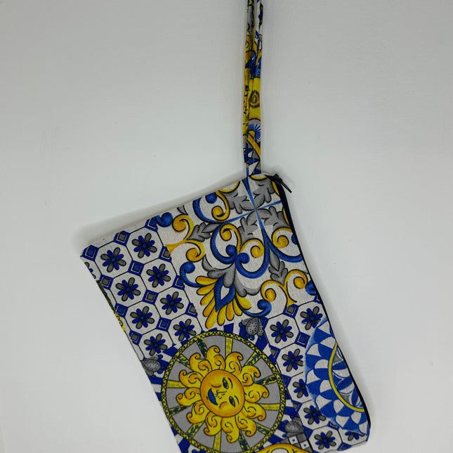 Pochette "Essenza Mediterranea" in Puro Cotone – Fantasie Limoni e Maioliche