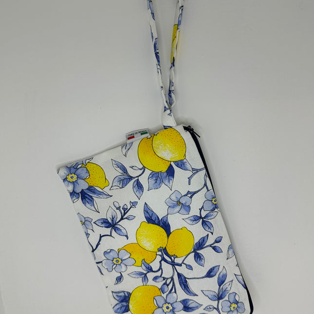 Pochette "Essenza Mediterranea" in Puro Cotone – Fantasie Limoni e Maioliche