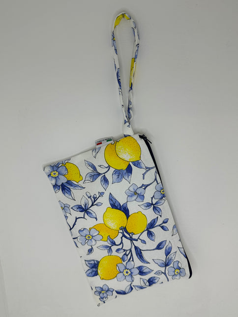 Pochette "Essenza Mediterranea" in Puro Cotone – Fantasie Limoni e Maioliche