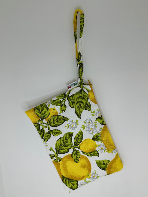 Pochette "Essenza Mediterranea" in Puro Cotone – Fantasie Limoni e Maioliche