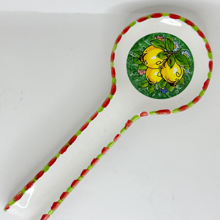 oggia Mestolo in Ceramica Artigianale - Decoro Limoni\Maioliche