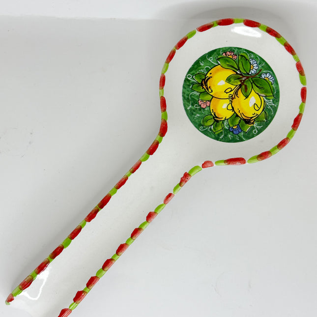 Ladle Rest in Handcrafted Ceramic - Lemons/Majolica Decor
