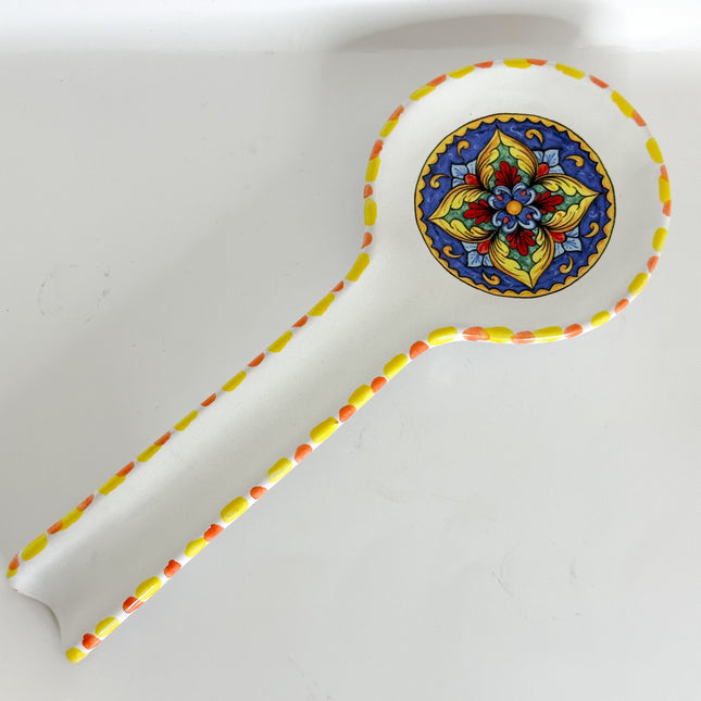 Ladle Rest in Handcrafted Ceramic - Lemons/Majolica Decor