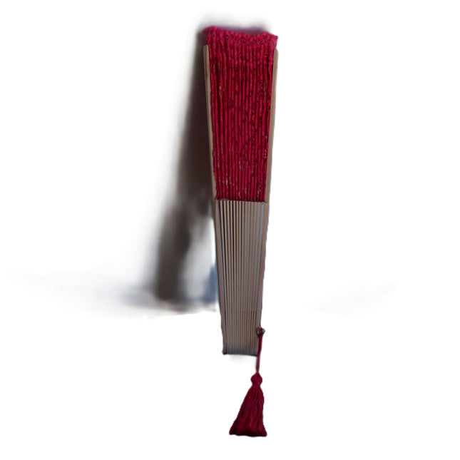 Ventaglio Elegante in Pizzo con Base in Legno e Nappa Pendente, Ventaglio da Cerimonia per Matrimonio Sposa e Invitati, Bomboniera e Idea Regalo Artigianale