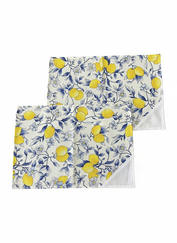 Set 2 Tovagliette Colazione con Limoni - Blu\giallo-Verde\giallo
