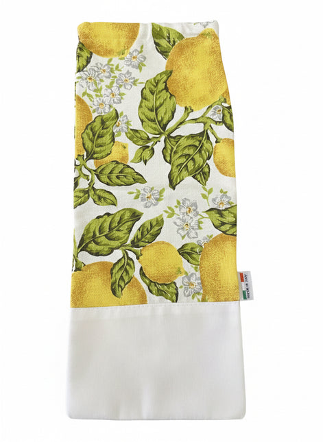 Set Cucina Completo "Limoni di Sicilia" - 6 Pezzi in Puro Cotone Made in Italy - Giallo o Blu - Coordinato Tavola e Cucina Artigianale