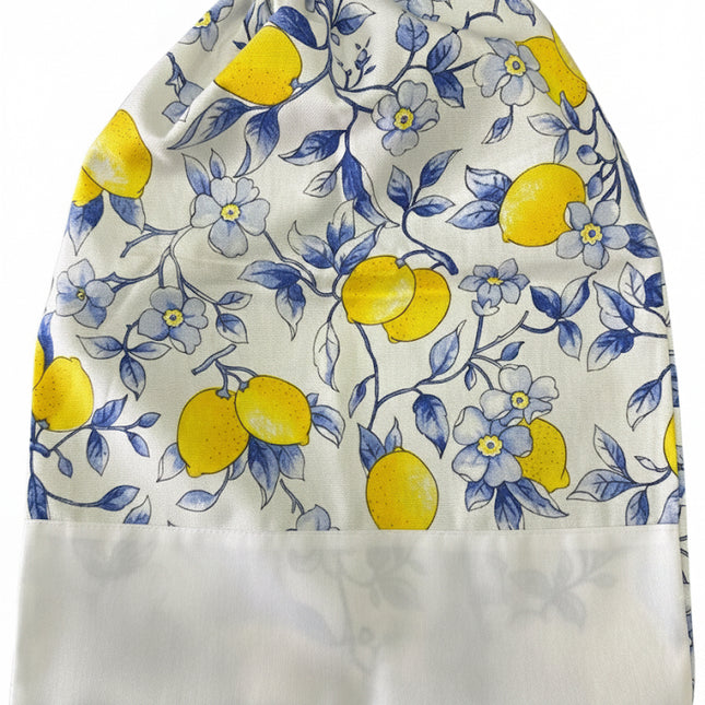Set Cucina Completo "Limoni di Sicilia" - 6 Pezzi in Puro Cotone Made in Italy - Giallo o Blu - Coordinato Tavola e Cucina Artigianale
