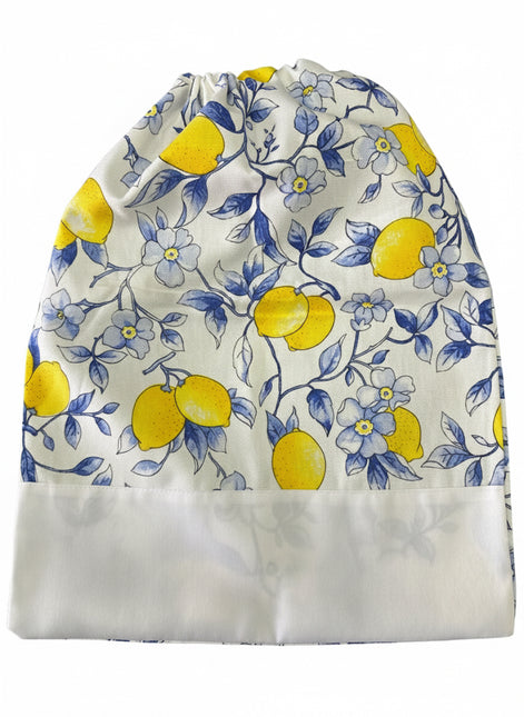 Set Cucina Completo "Limoni di Sicilia" - 6 Pezzi in Puro Cotone Made in Italy - Giallo o Blu - Coordinato Tavola e Cucina Artigianale