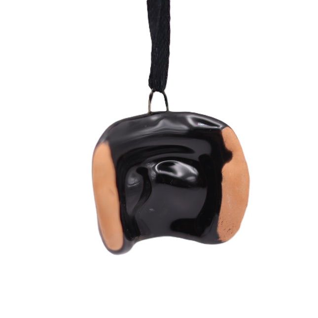 Maschera Pulcinella in Ceramica da Appendere, Mini Amuleto Colorato 3 cm, Artigianato Tipico Napoletano, Souvenir Italia Portafortuna