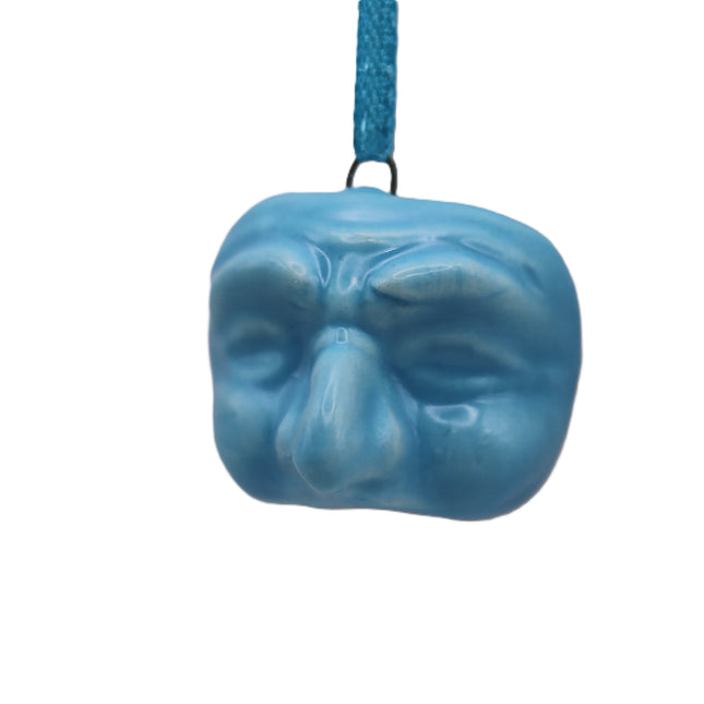 Maschera Pulcinella in Ceramica da Appendere, Mini Amuleto Colorato 3 cm, Artigianato Tipico Napoletano, Souvenir Italia Portafortuna