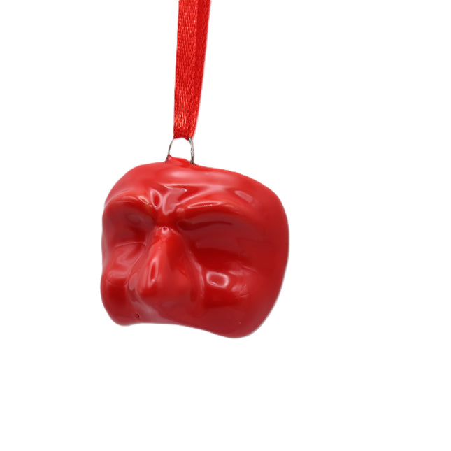Maschera Pulcinella in Ceramica da Appendere, Mini Amuleto Colorato 3 cm, Artigianato Tipico Napoletano, Souvenir Italia Portafortuna