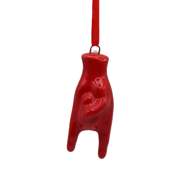 Mano Corna Portafortuna in Ceramica 5 cm con Laccetto, Amuleto Scaramantico Napoletano contro la Jella, Scultura Fatta a Mano Vari Colori