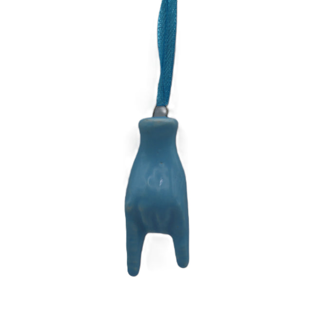 Mano Corna Portafortuna in Ceramica 5 cm con Laccetto, Amuleto Scaramantico Napoletano contro la Jella, Scultura Fatta a Mano Vari Colori