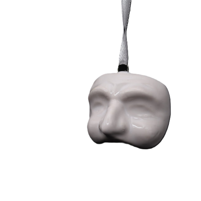Maschera Pulcinella in Ceramica da Appendere, Mini Amuleto Colorato 3 cm, Artigianato Tipico Napoletano, Souvenir Italia Portafortuna