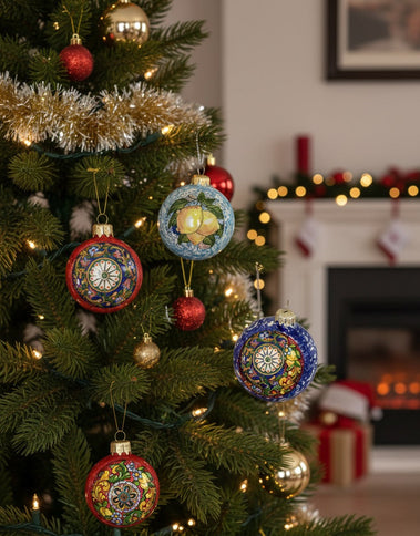 Pallina di Natale/Decorazione in Ceramica Artigianale Napoletana Dipinta a Mano